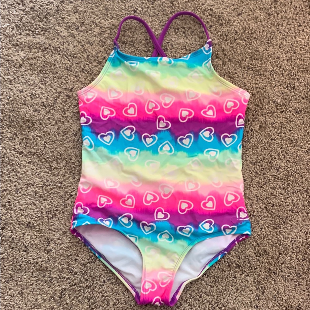 Colorful Heart Pattern Swimsuit